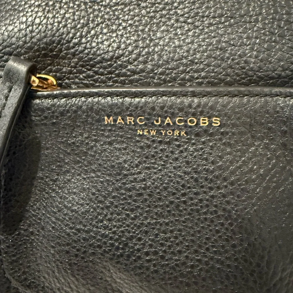Marc Jacobs Empire City Crossbody Saddle Bag Black Pebbled Leather